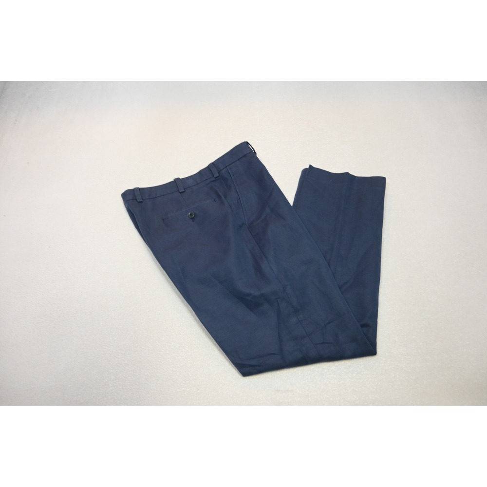 Brooks Brothers Clark Baird Mcnutt Pants Mens 36x30 Blue Straight Linen Blend